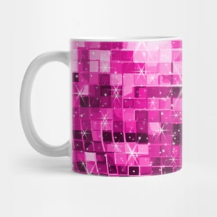 1970s Twinkle Pink Disco Ball Pattern Mug